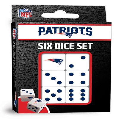 Officially Licensed NFL New England Patriots 6 Piece D6 Gaming Dice Set Image 1