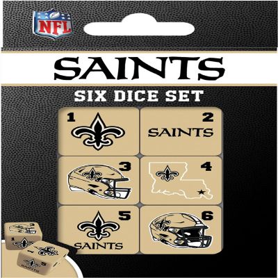 Officially Licensed NFL New Orleans Saints 6 Piece D6 Gaming Dice Set Image 1