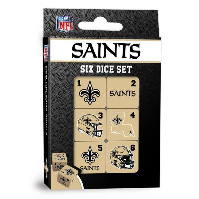 Officially Licensed NFL New Orleans Saints 6 Piece D6 Gaming Dice Set Image 1