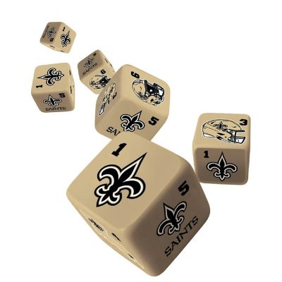 Officially Licensed NFL New Orleans Saints 6 Piece D6 Gaming Dice Set Image 3