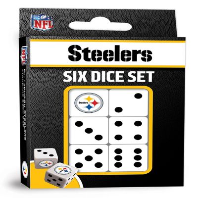Officially Licensed NFL Pittsburgh Steelers 6 Piece D6 Gaming Dice Set Image 1