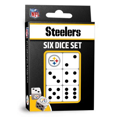 Officially Licensed NFL Pittsburgh Steelers 6 Piece D6 Gaming Dice Set Image 1