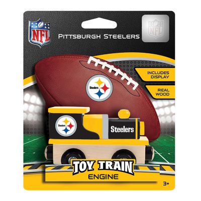 Officially Licensed NFL Pittsburgh Steelers Wooden Toy Train Engine For Kids Image 2