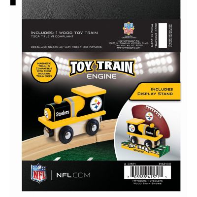 Officially Licensed NFL Pittsburgh Steelers Wooden Toy Train Engine For Kids Image 3