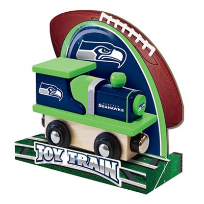 Officially Licensed NFL Seattle Seahawks Wooden Toy Train Engine For Kids Image 3