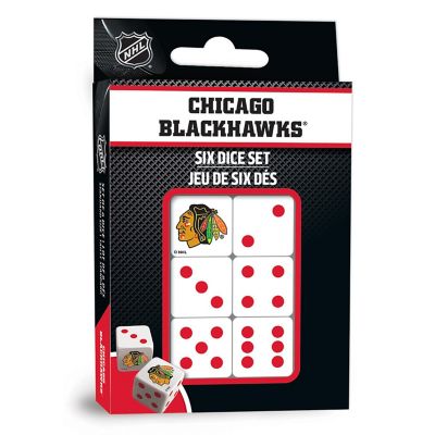 Officially Licensed NHL Chicago Blackhawks 6 Piece D6 Gaming Dice Set Image 1