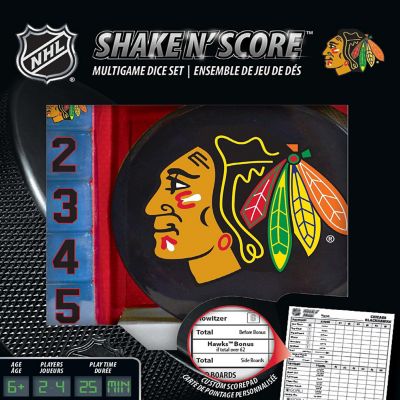 Officially Licensed NHL Chicago Blackhawks Shake N Score Dice Game Image 1