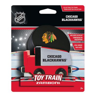 Officially Licensed NHL Chicago Blackhawks Wooden Toy Train Engine For Kids Image 2