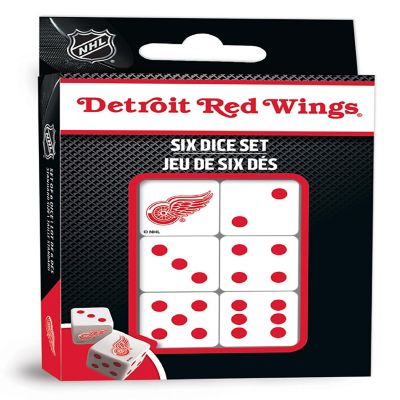 Officially Licensed NHL Detroit Red Wings 6 Piece D6 Gaming Dice Set Image 1