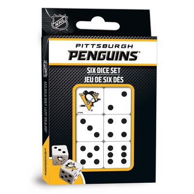 Officially Licensed NHL Pittsburgh Penguins 6 Piece D6 Gaming Dice Set Image 1