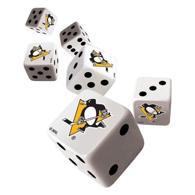 Officially Licensed NHL Pittsburgh Penguins 6 Piece D6 Gaming Dice Set Image 2