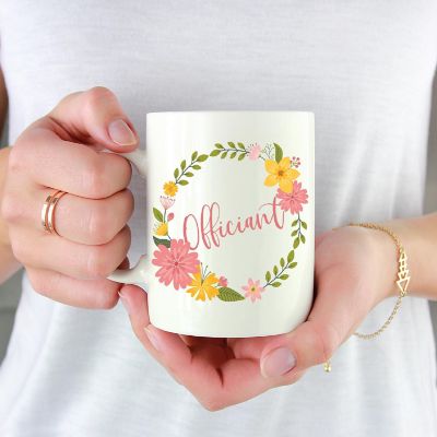 Officiant Floral Wreath Ceramic Mug Image 1