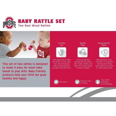 Ohio State Buckeyes - Baby Rattles 2-Pack Image 3