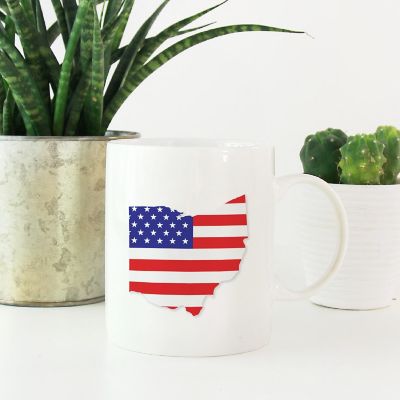 Ohio US Flag Ceramic Mug Image 1