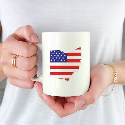 Ohio US Flag Ceramic Mug Image 1