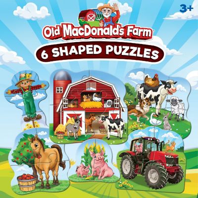 Old MacDonald's Farm 6-Pack Mini Shaped Jigsaw Puzzles Image 1