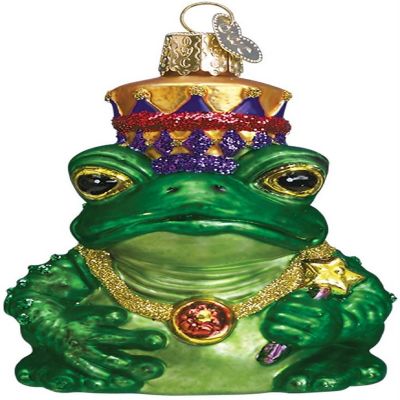 Old World Christmas 12010 Blown Glass Frog King Ornament Image 1