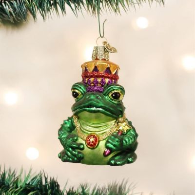 Old World Christmas 12010 Blown Glass Frog King Ornament Image 1