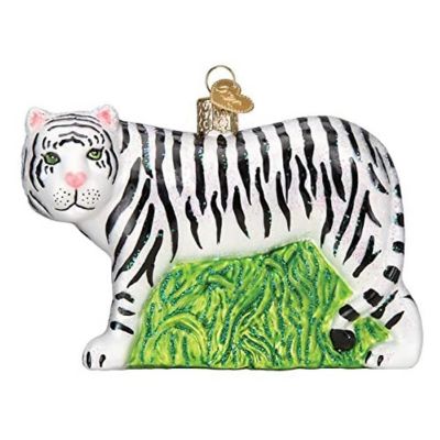 Old World Christmas 12137 Ornaments White Tiger Glass Blown Ornaments Image 1