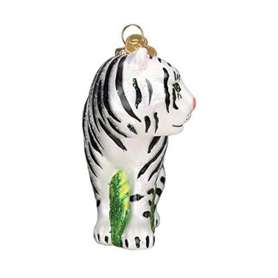 Old World Christmas 12137 Ornaments White Tiger Glass Blown Ornaments Image 3