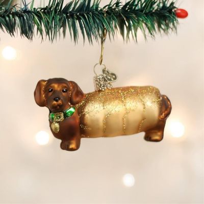 Old World Christmas 12247 Glass Blown Wiener Dog Ornament Image 1