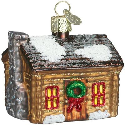 Old World Christmas 20015 Glass Blown Log Cabin Ornament Image 1