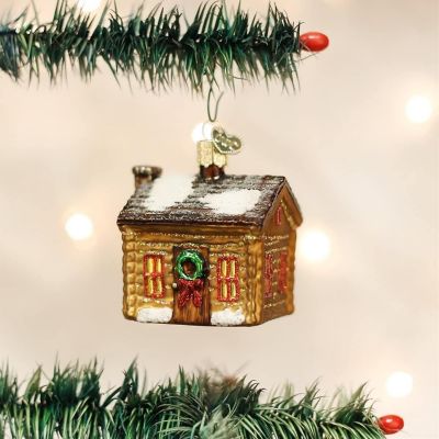 Old World Christmas 20015 Glass Blown Log Cabin Ornament Image 1