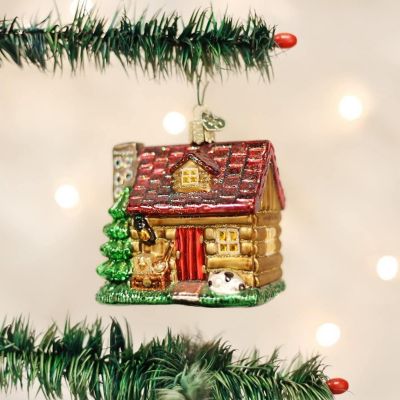 Old World Christmas 20026 Glass Blown Lake Cabin Ornament Image 1