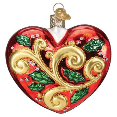 Old World Christmas 2023 First Christmas Heart Glass Ornament FREE BOX 3.5 inch Image 1
