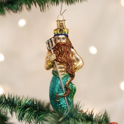 Old World Christmas 24140 Glass Blown Neptune Ornament Image 1