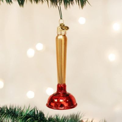 Old World Christmas 32193 Glass Blown Toilet Plunger Ornament Image 1