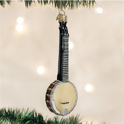 Old World Christmas #38038 Glass Blown Ornament, Banjo 5.5" Image 1