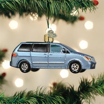Old World Christmas #46098 Glass Blown Ornaments, Soccer Mom Minivan 4.25" Image 1