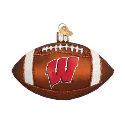 Old World Christmas Blown Glass Ornaments Wisconsin Badgers Football Image 1