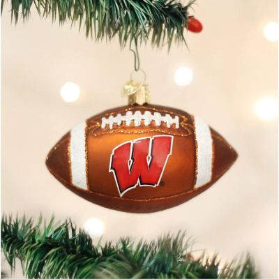 Old World Christmas Blown Glass Ornaments Wisconsin Badgers Football Image 1