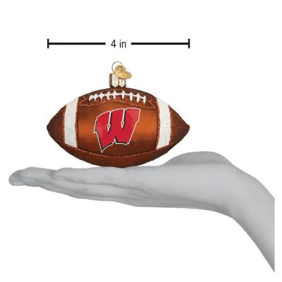 Old World Christmas Blown Glass Ornaments Wisconsin Badgers Football Image 2