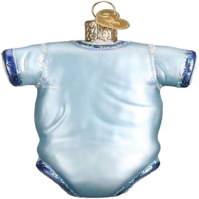 Old World Christmas Blue Baby One Piece Glass Blown Ornament Image 1