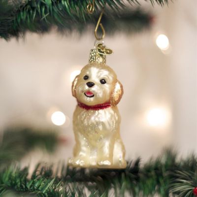 Old World Christmas Cockapoo Puppy Dog Glass Ornament 12440 Decoration FREE BOX Image 1