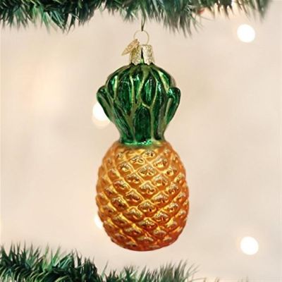 Old World Christmas Fruit Selection Glass Blown Ornaments, Pineapple Image 2