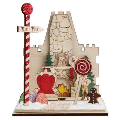 Old World Christmas Ginger Cottages Santa's Magic Castle Wood Ornament 5 inch Image 1