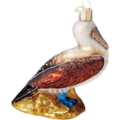 Old World Christmas Glass Blown Blue Footed Booby Hanging Ornament Image 1