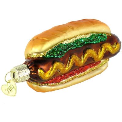 Old World Christmas Glass Blown Hot Dog Hanging Ornament Image 3
