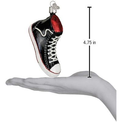 Old World Christmas Glass Blown Ornament 32172 High Top Sneaker. 4.75 Image 2