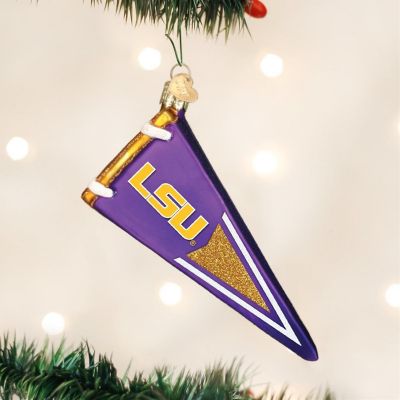 Old World Christmas Glass Blown Ornament 60306 LSU Pennant- 5 Image 1