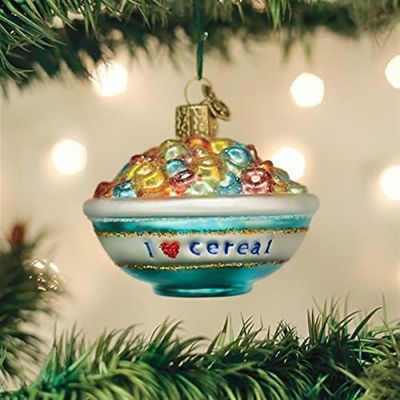 Old World Christmas Glass Blown Ornament- Bowl of Cereal 32477 Image 1