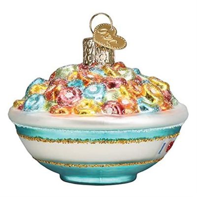 Old World Christmas Glass Blown Ornament- Bowl of Cereal 32477 Image 3