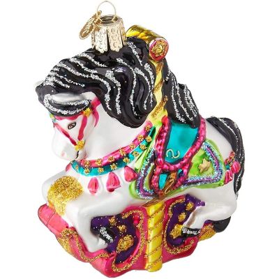 Old World Christmas Glass Blown Ornament- Carousel Horse 44112 Image 2