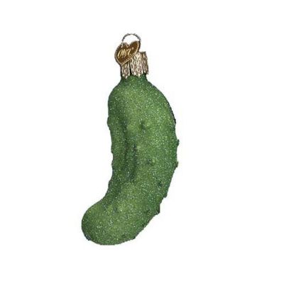 Old World Christmas Glass Blown Ornament- Glistening Pickle 28093 Image 1