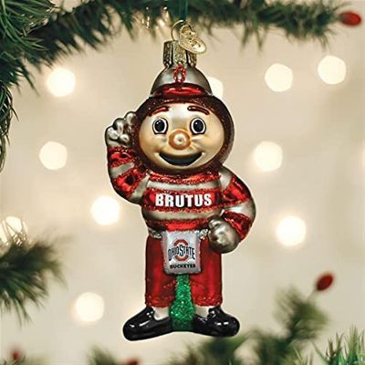 Old World Christmas Glass Blown Ornament, Ohio State Brutus Buckeye 64899 Image 1