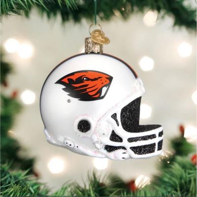 Old World Christmas Glass Blown Ornament, Oregon State Helmet with OWC Gift Box Image 1